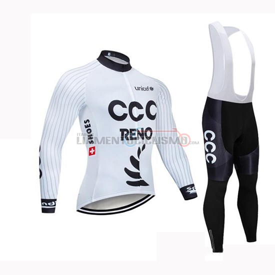 Abbigliamento Ciclismo CCC Manica Lunga 2019 Bianco